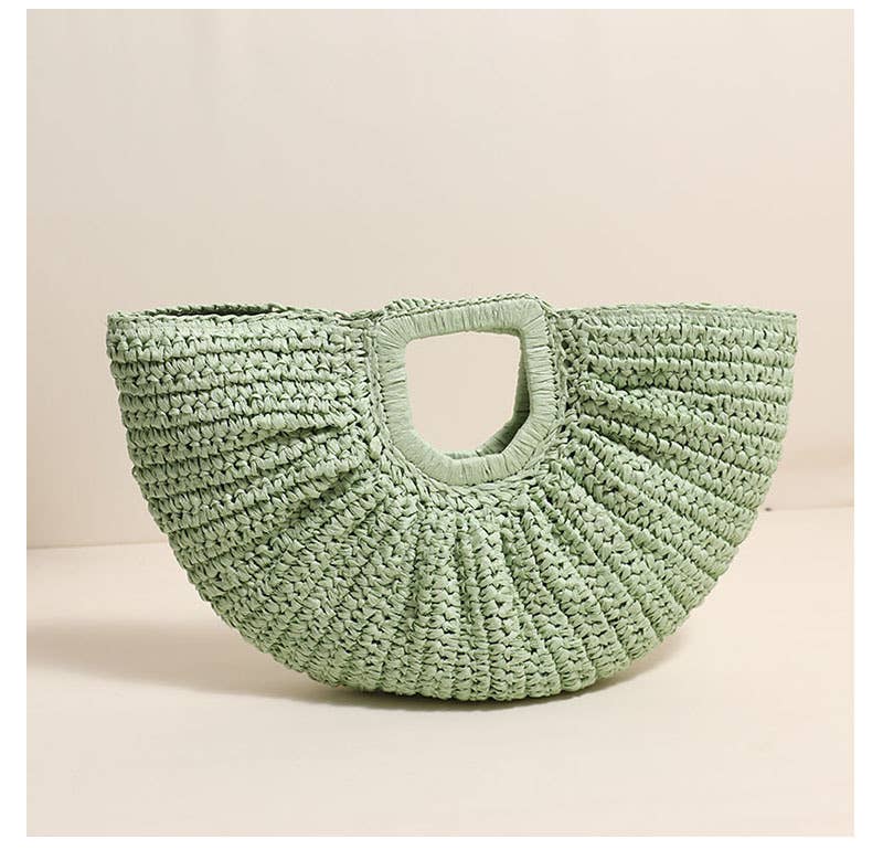 Straw Woven Beach Bag - Retro Casual Handbag