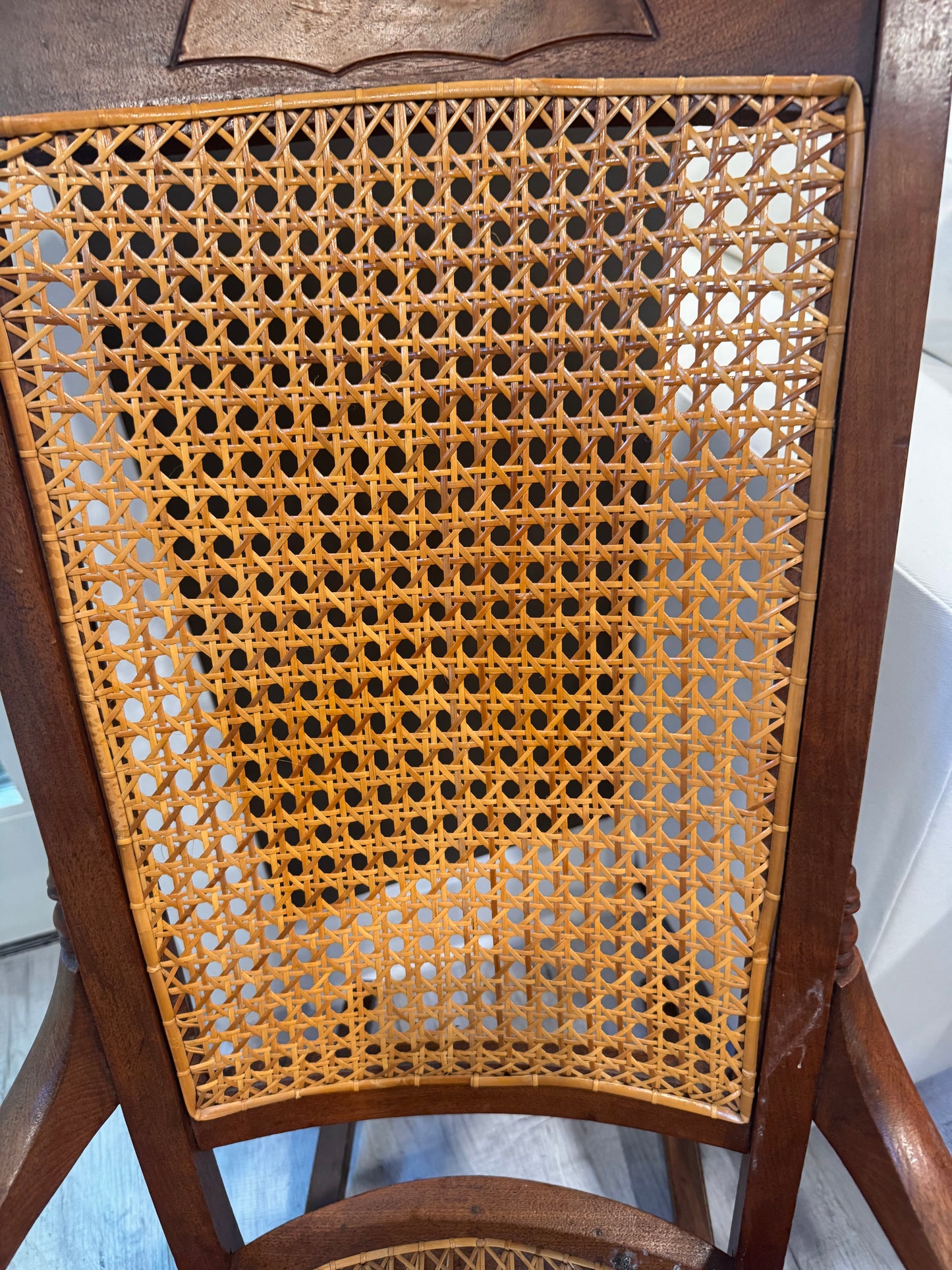 Antique Cane Victorian Lady Rocking Chair