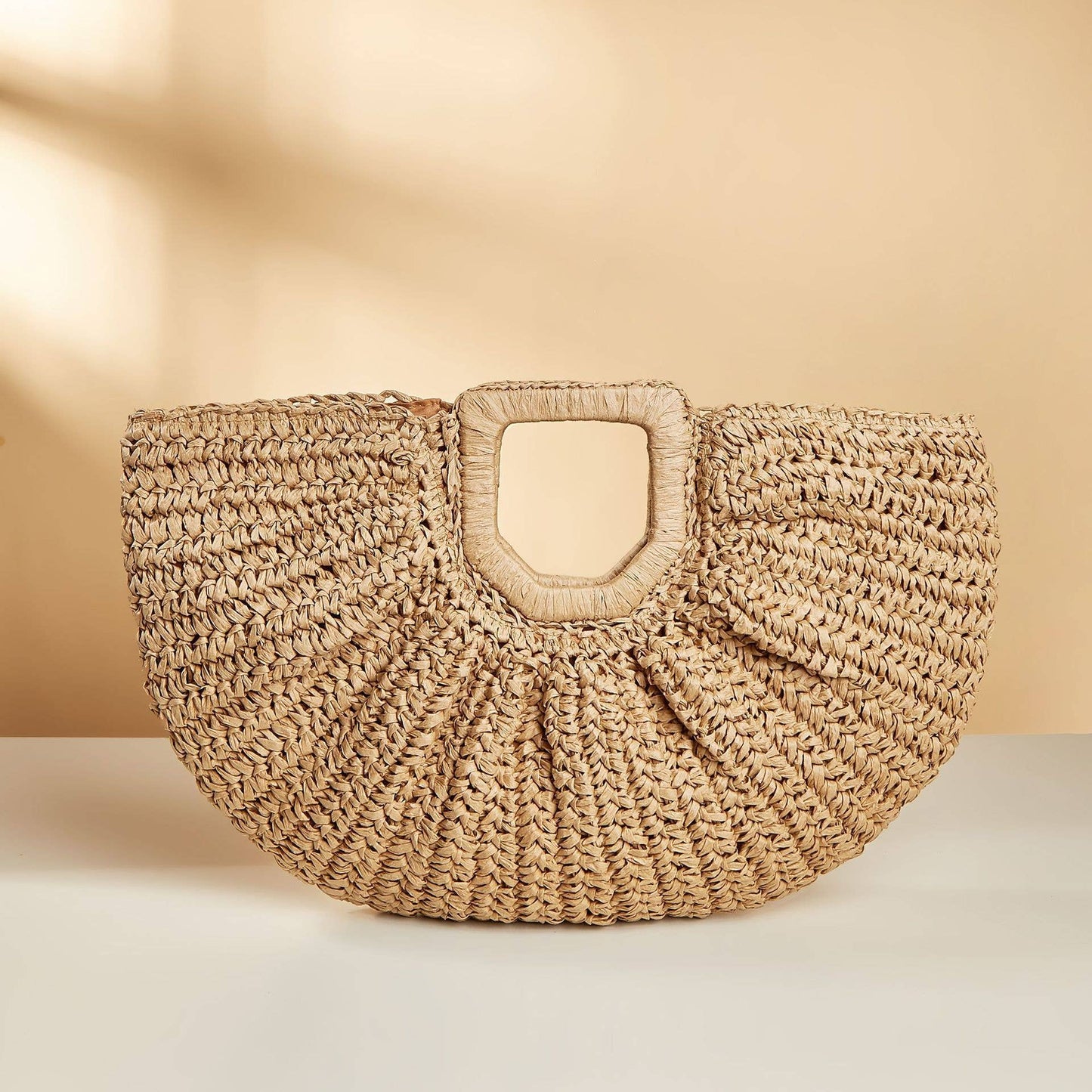 Straw Woven Beach Bag - Retro Casual Handbag