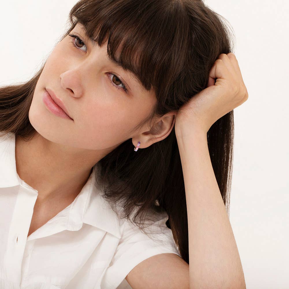 Heart Hoop Earrings - Sterling Silver