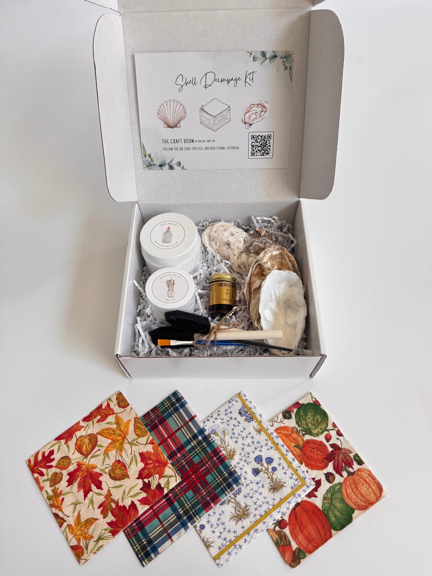 Oyster Shell Decoupage Kit - Fall