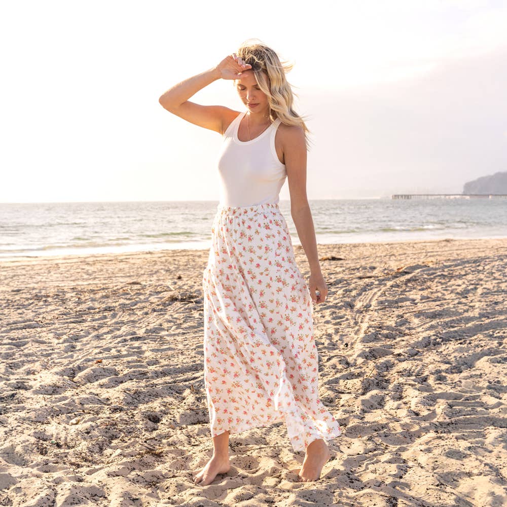 Three Layered Floral Printed Skirt