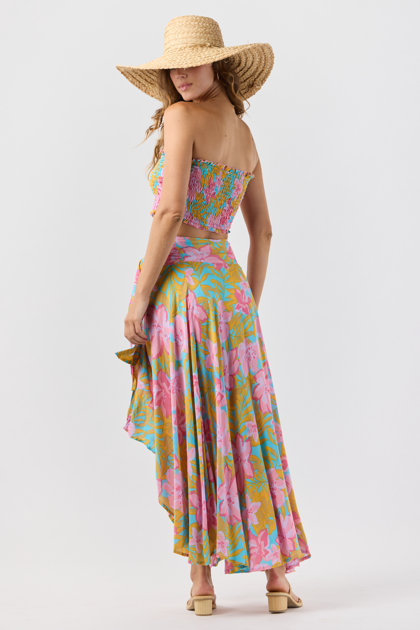 Azure Wrap Skirt & Ruffle Top