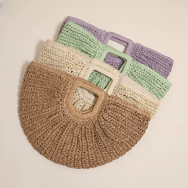 Straw Woven Beach Bag - Retro Casual Handbag