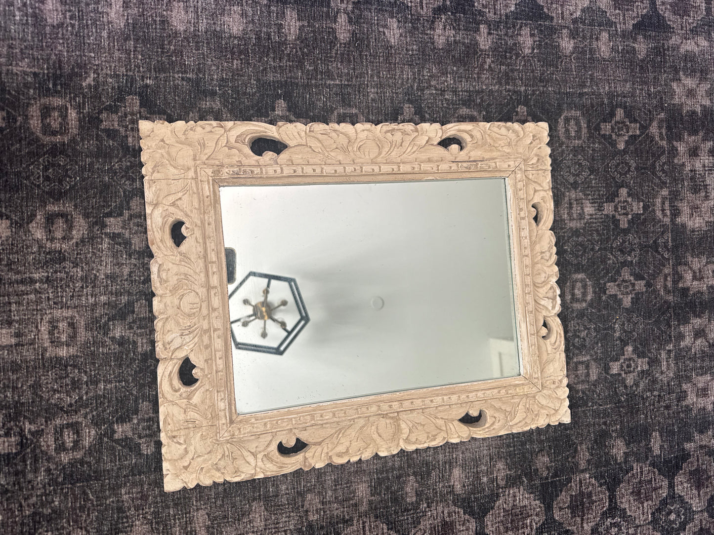 Vintage Wood Carved Mirror