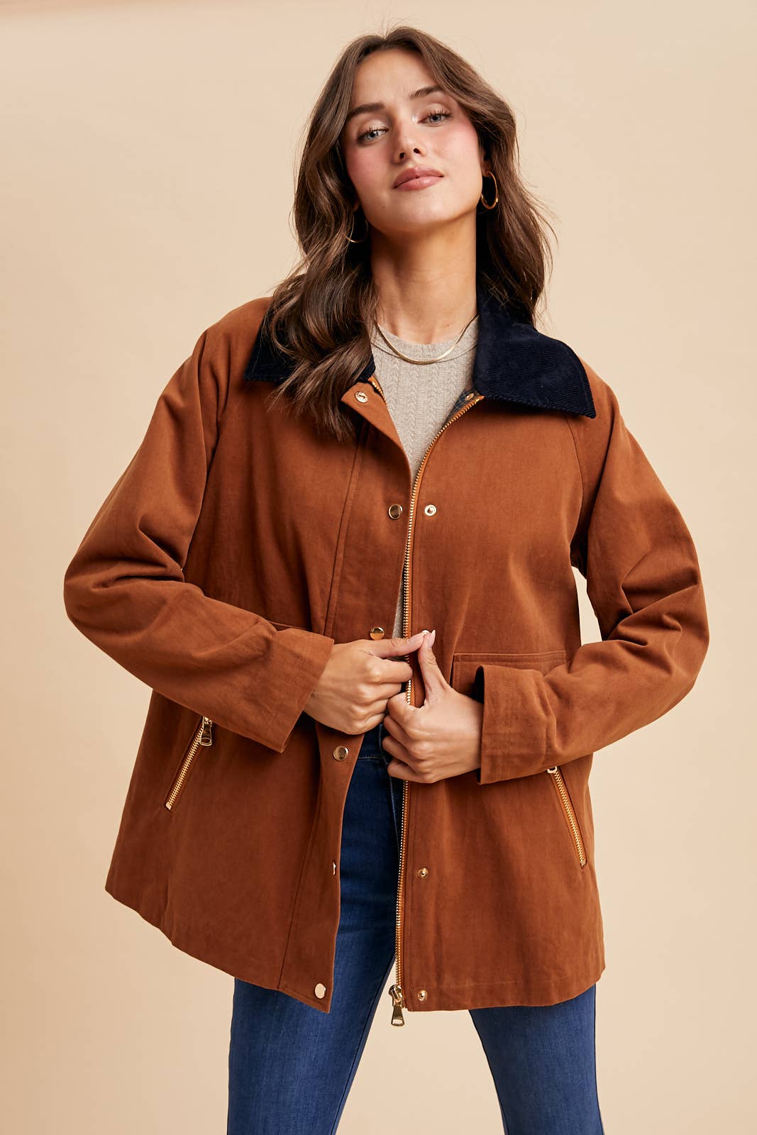 COTTON CORDUROY COLLAR CHORE BARN JACKET
