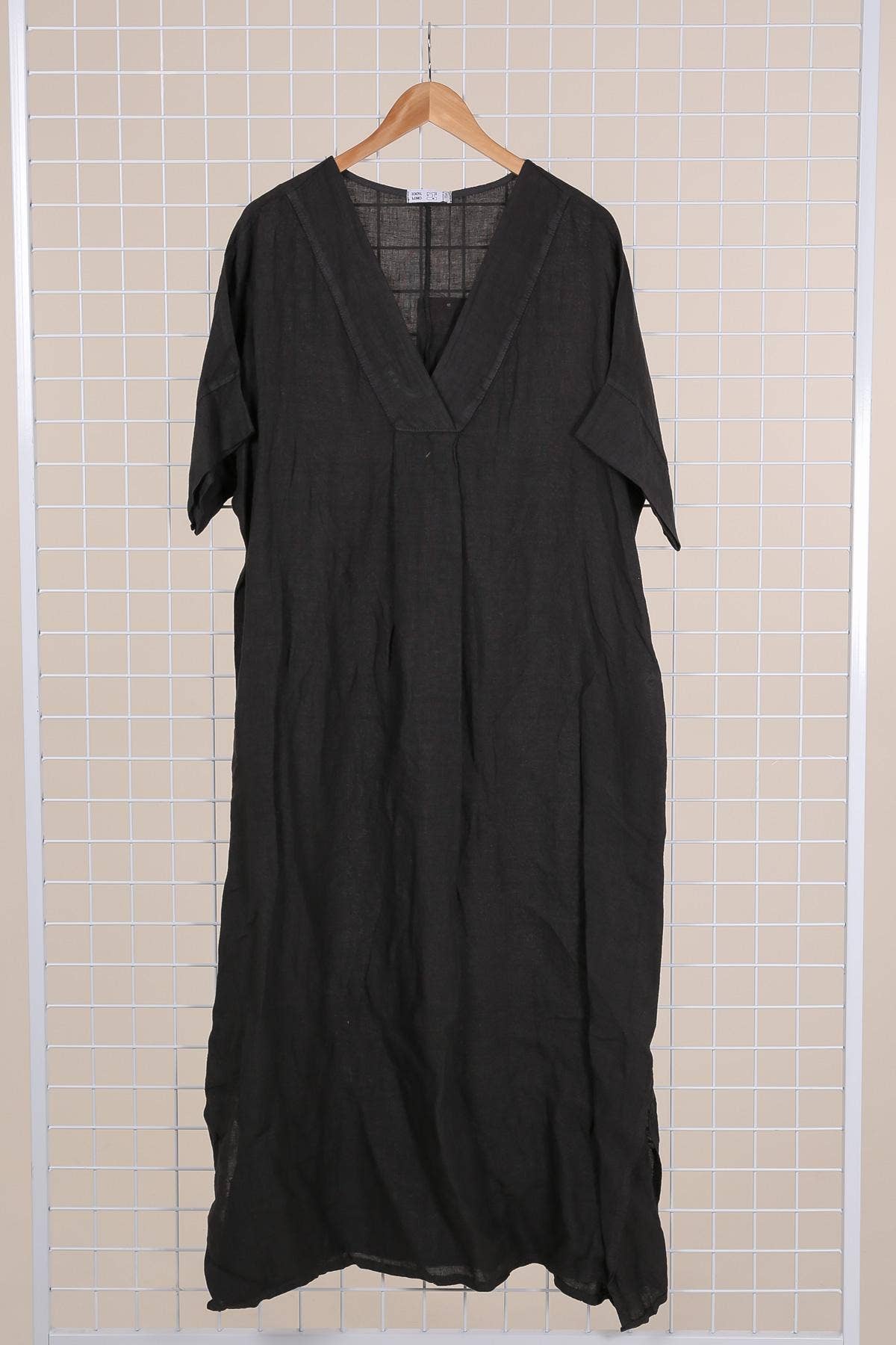 Long Linen V-Neck Dress