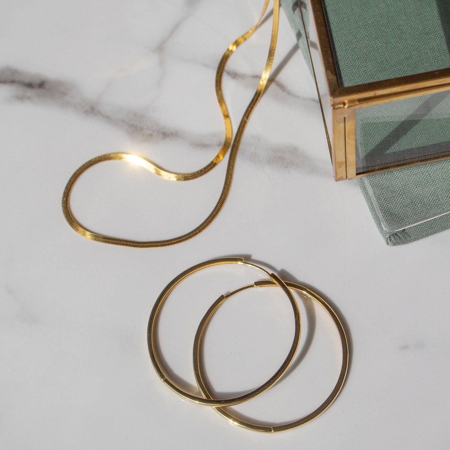 Isabella Herringbone Necklace - Gold