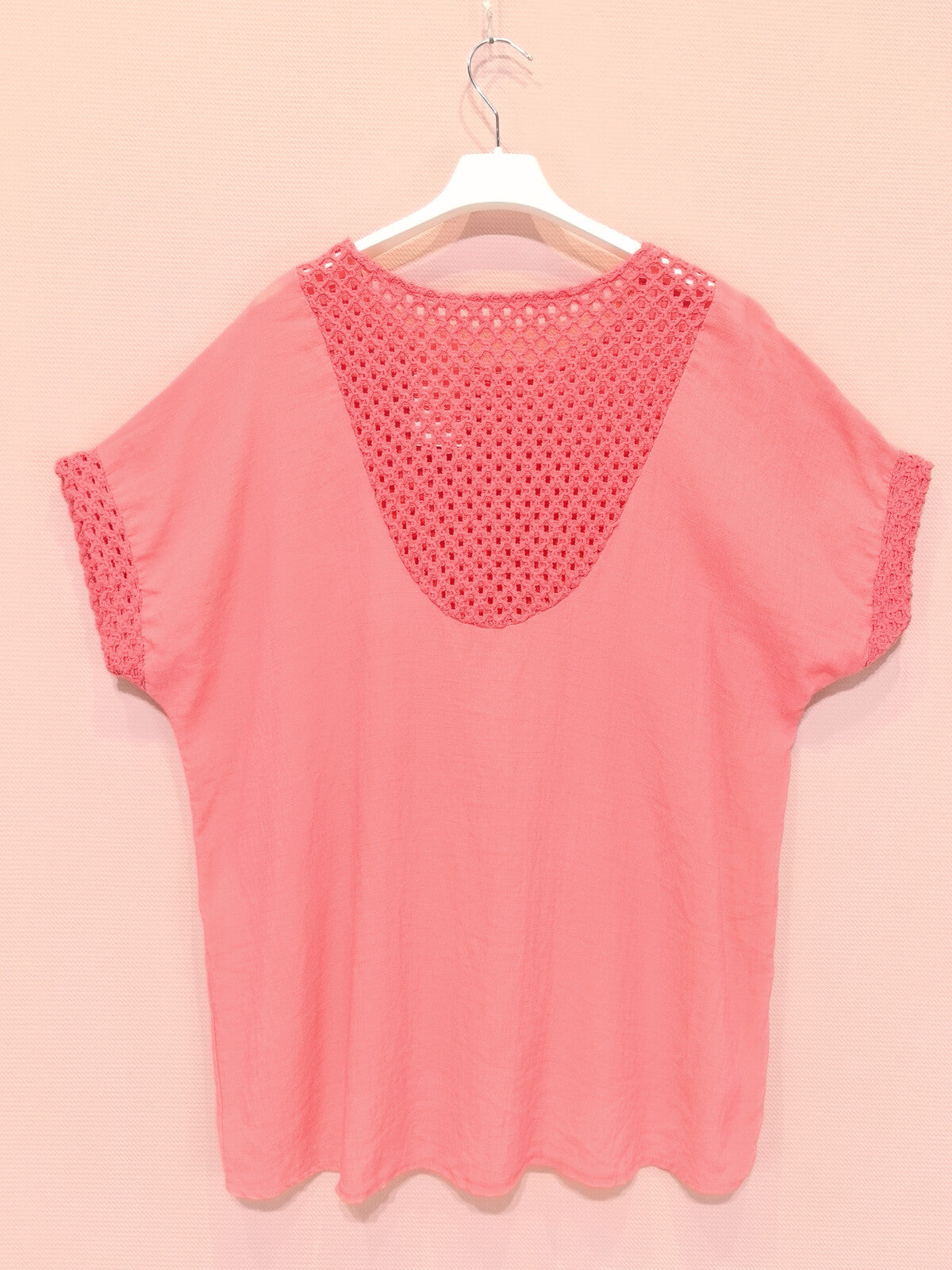Coral Crochet T-Shirt