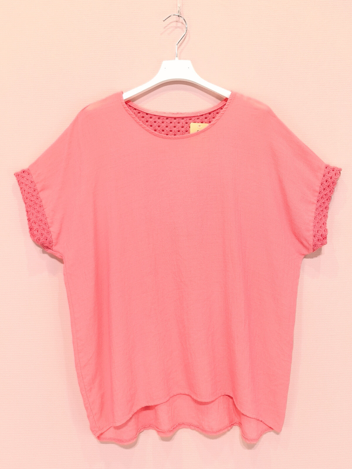 Coral Crochet T-Shirt