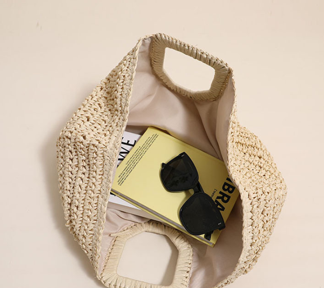Straw Woven Beach Bag - Retro Casual Handbag