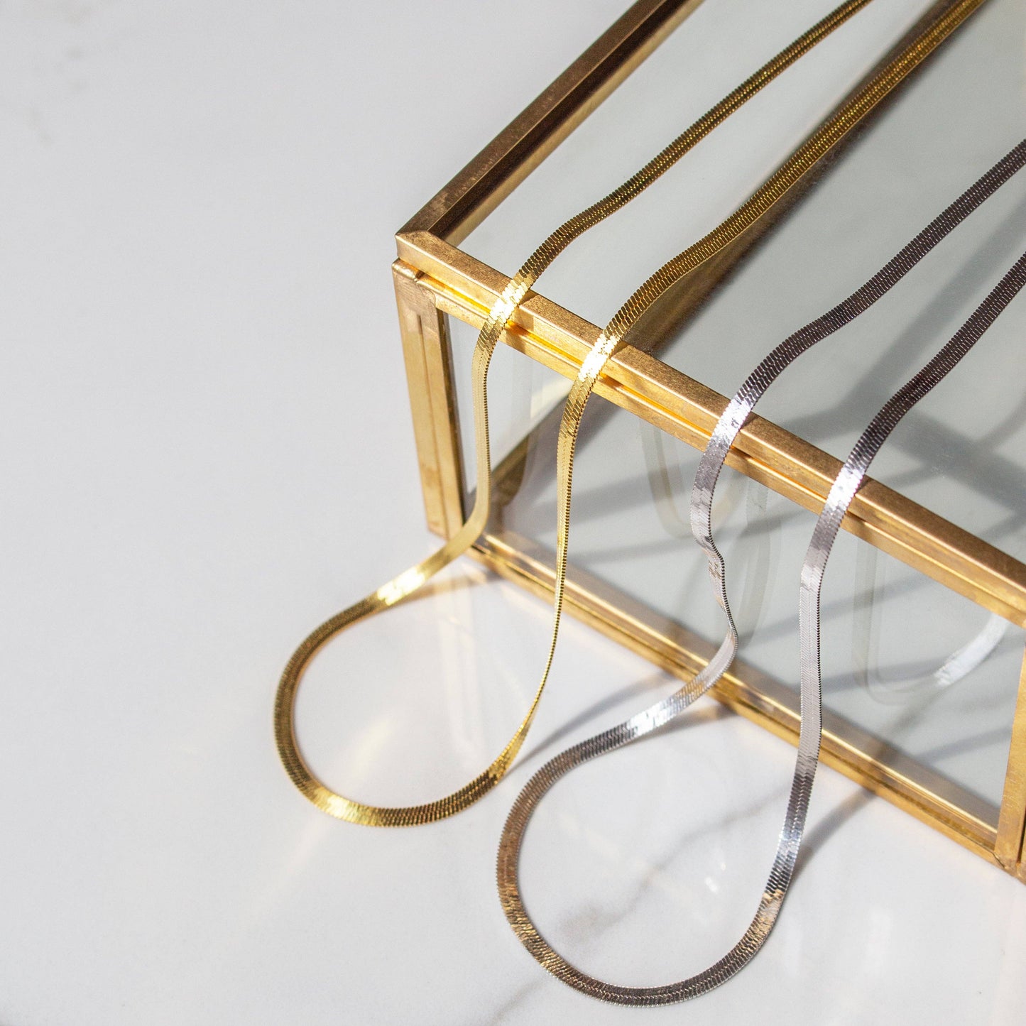 Isabella Herringbone Necklace - Gold