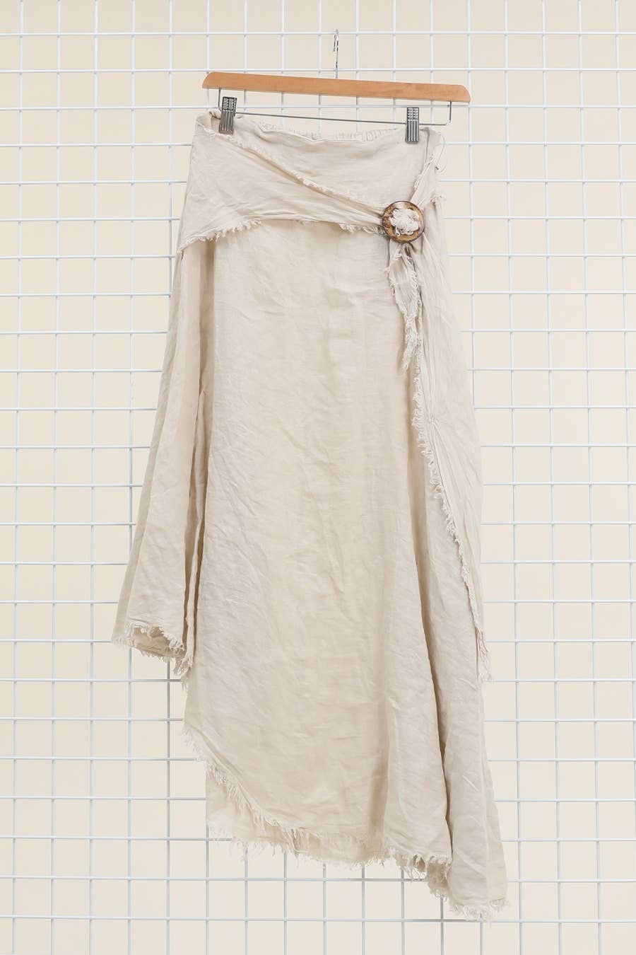 Boho Linen Skirt with Drawstring