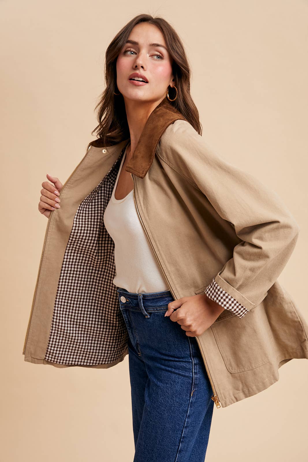 CORDUROY COLLARED COTTON CHORE JACKET