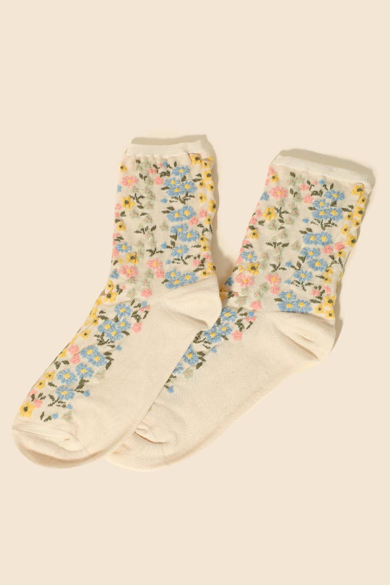 Assorted Flower Pattern Socks