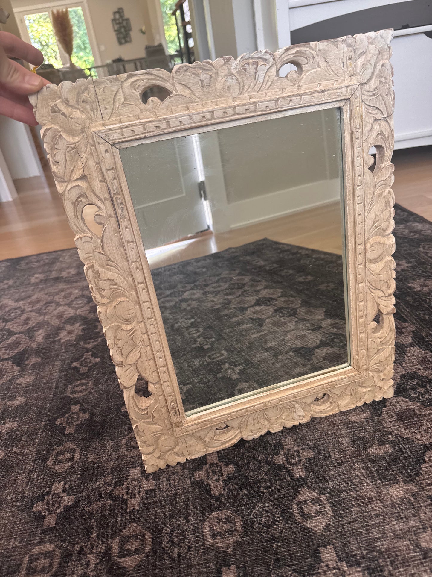 Vintage Wood Carved Mirror