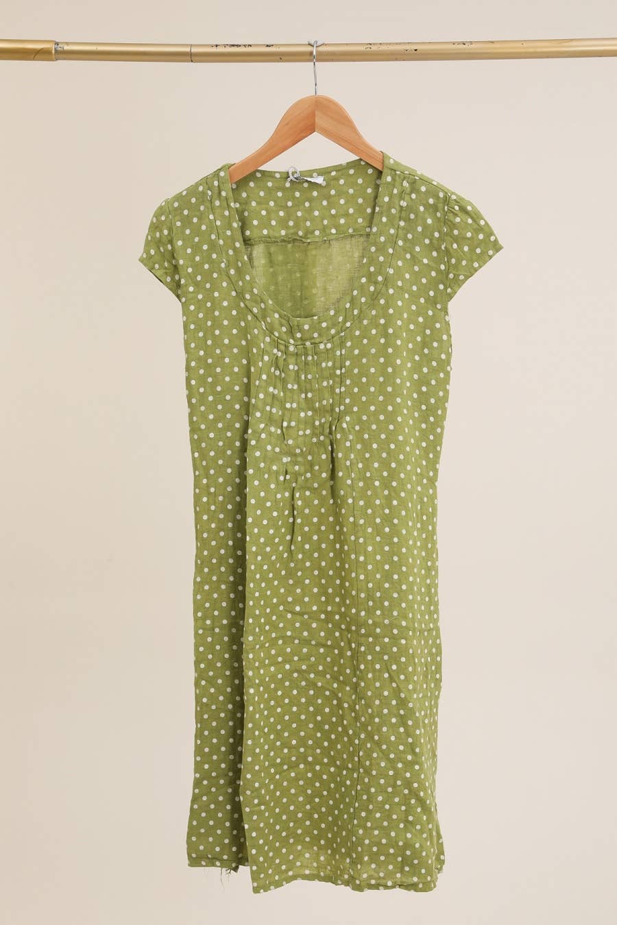 Polka Dot Patterned Linen Dress