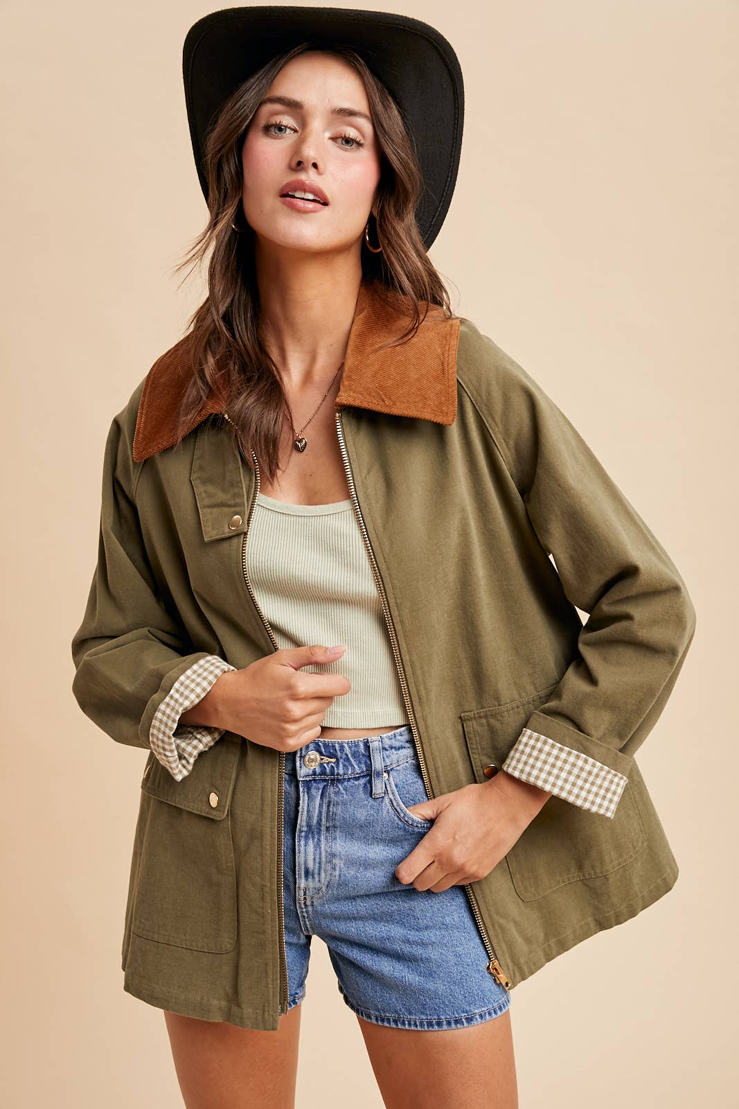 CORDUROY COLLARED COTTON CHORE JACKET