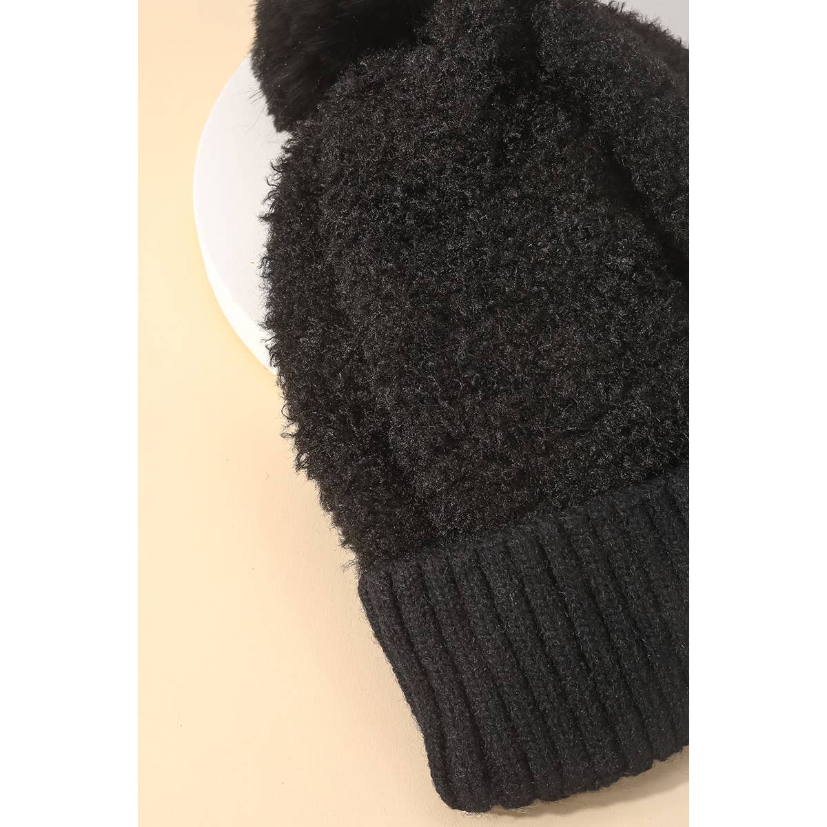 Teddy Knit Pom Beanie