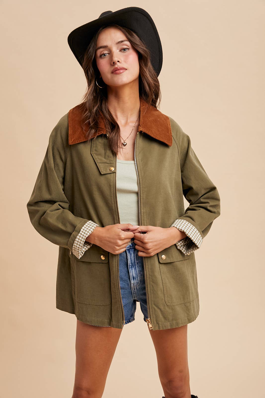 CORDUROY COLLARED COTTON CHORE JACKET