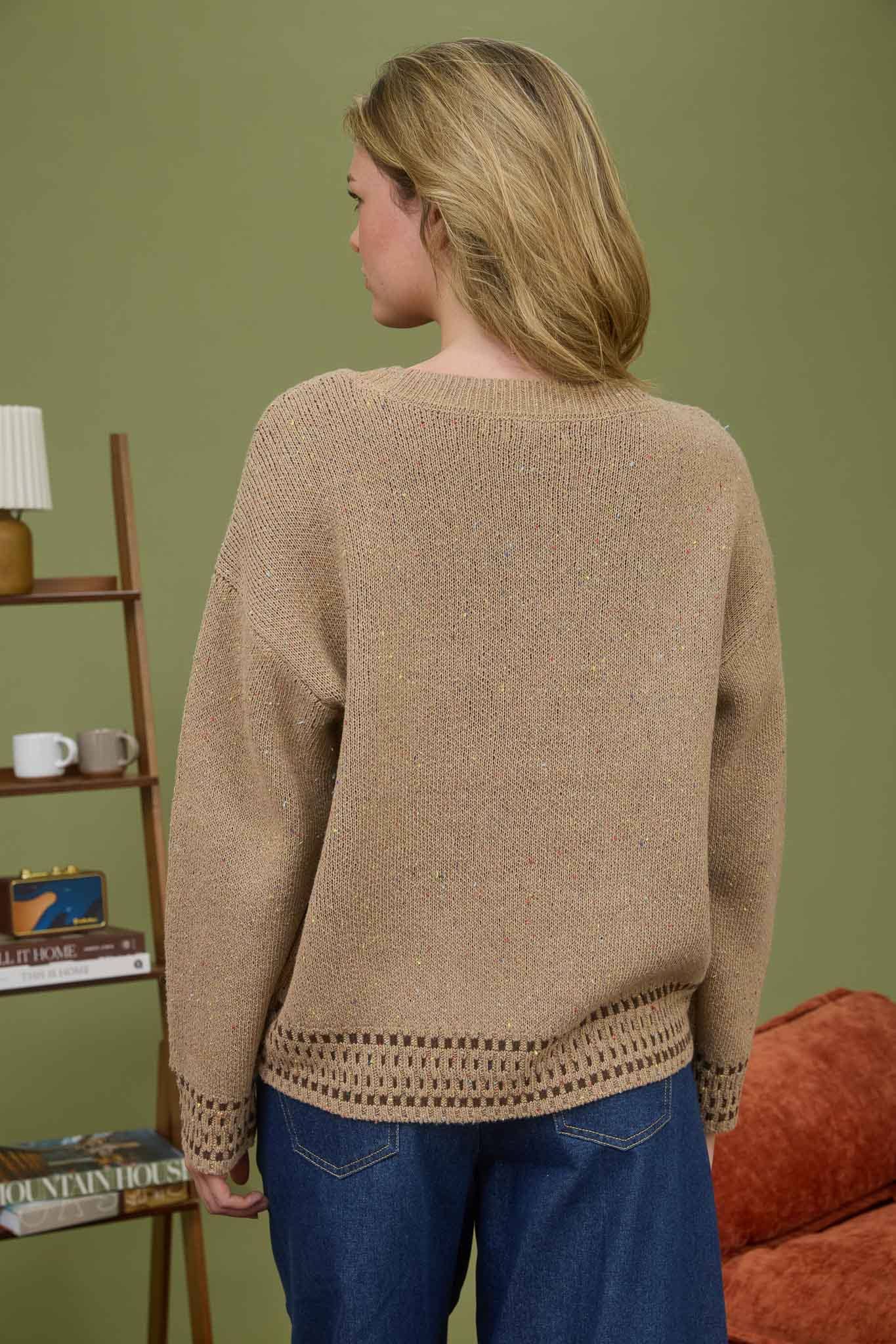 HORSE JACQUARD LONG SLEEVE KNIT SWEATER