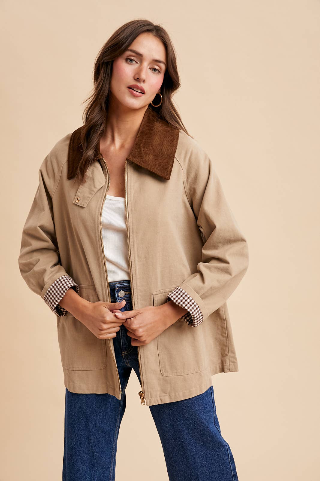 CORDUROY COLLARED COTTON CHORE JACKET