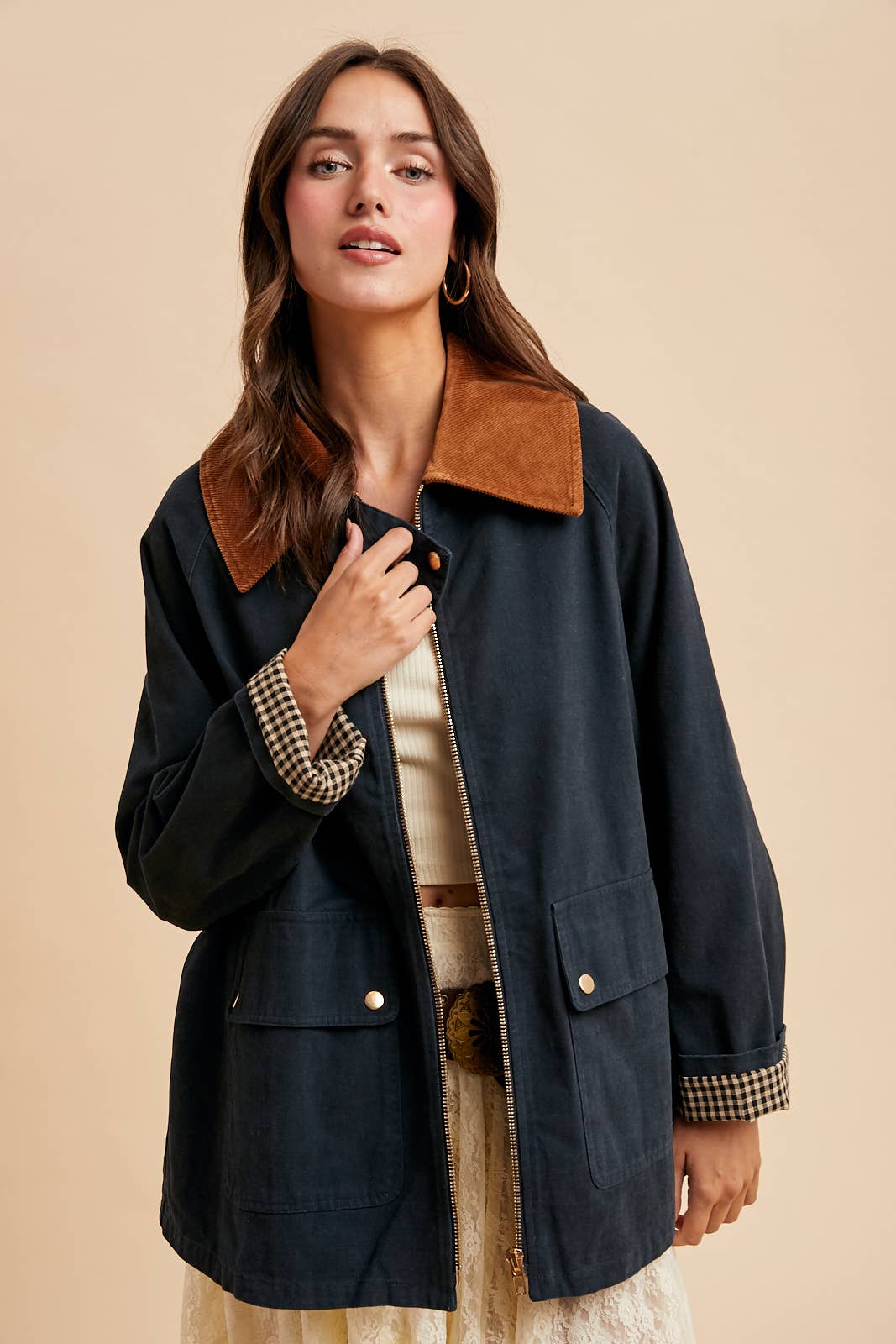 CORDUROY COLLARED COTTON CHORE JACKET