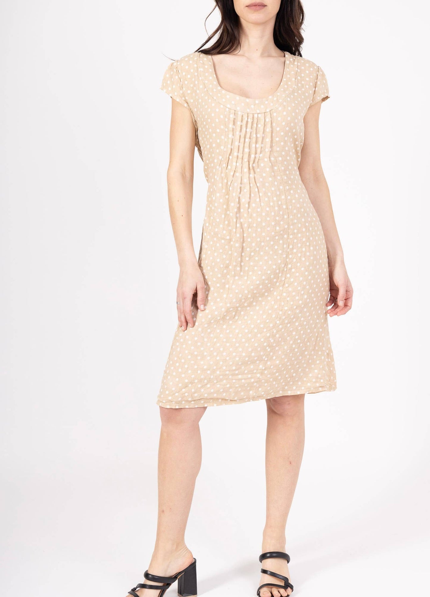 Polka Dot Patterned Linen Dress