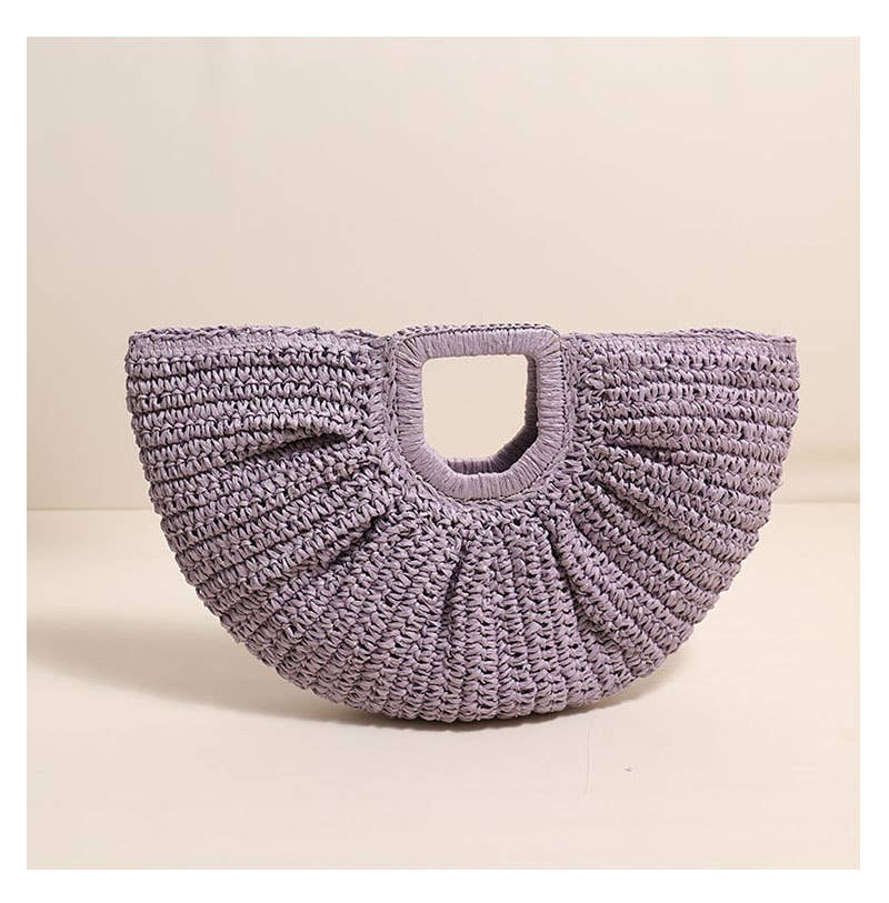 Straw Woven Beach Bag - Retro Casual Handbag
