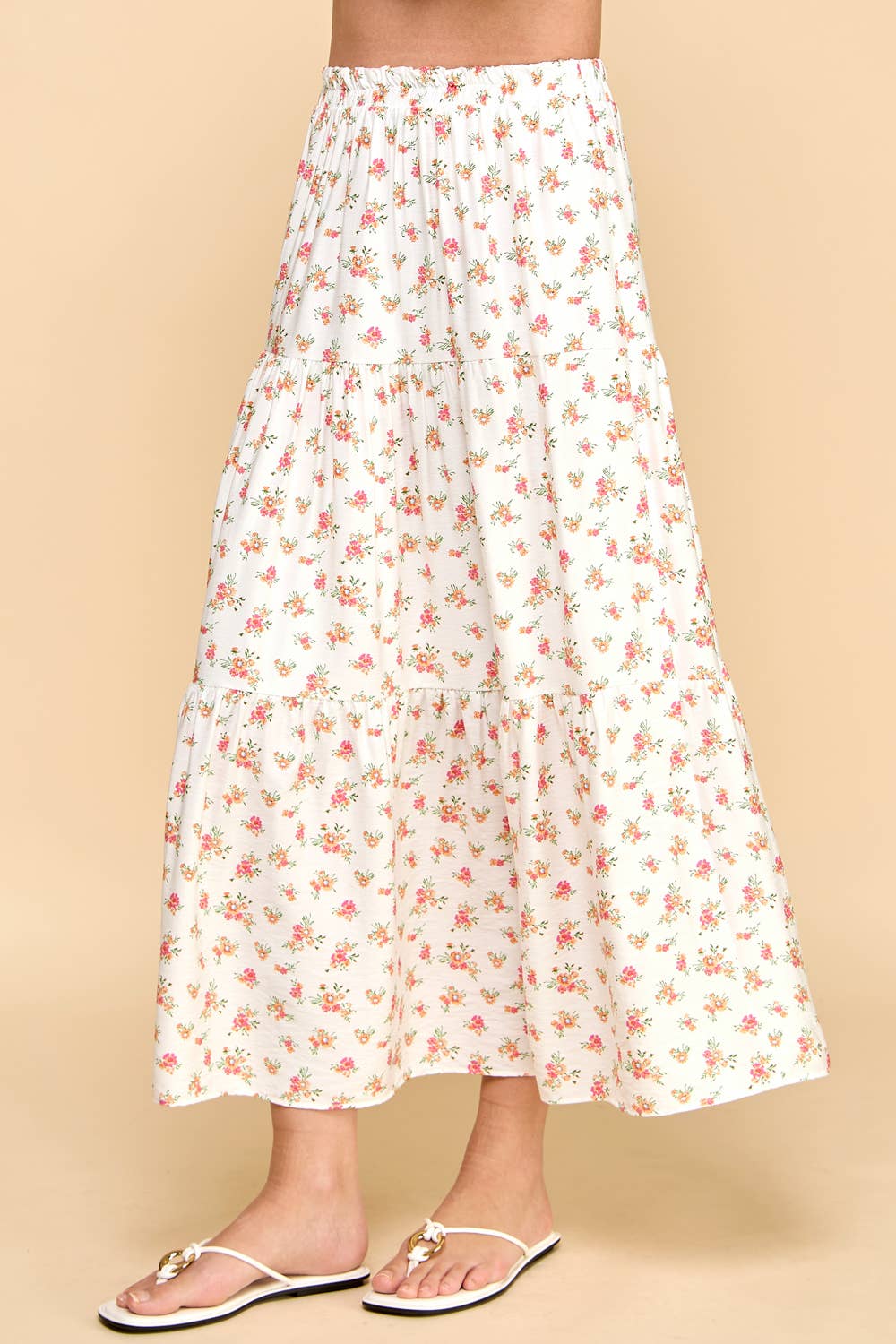 Three Layered Floral Printed Skirt