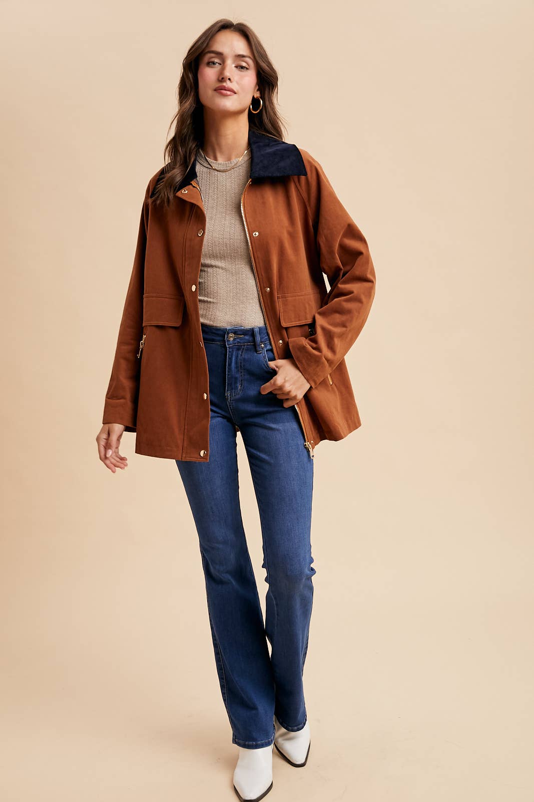 COTTON CORDUROY COLLAR CHORE BARN JACKET