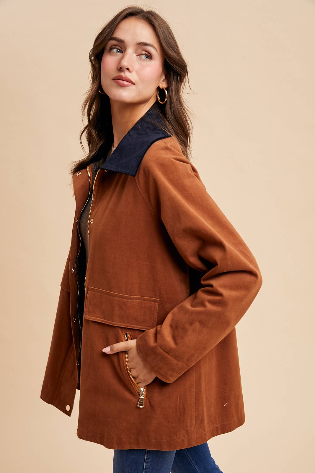 COTTON CORDUROY COLLAR CHORE BARN JACKET