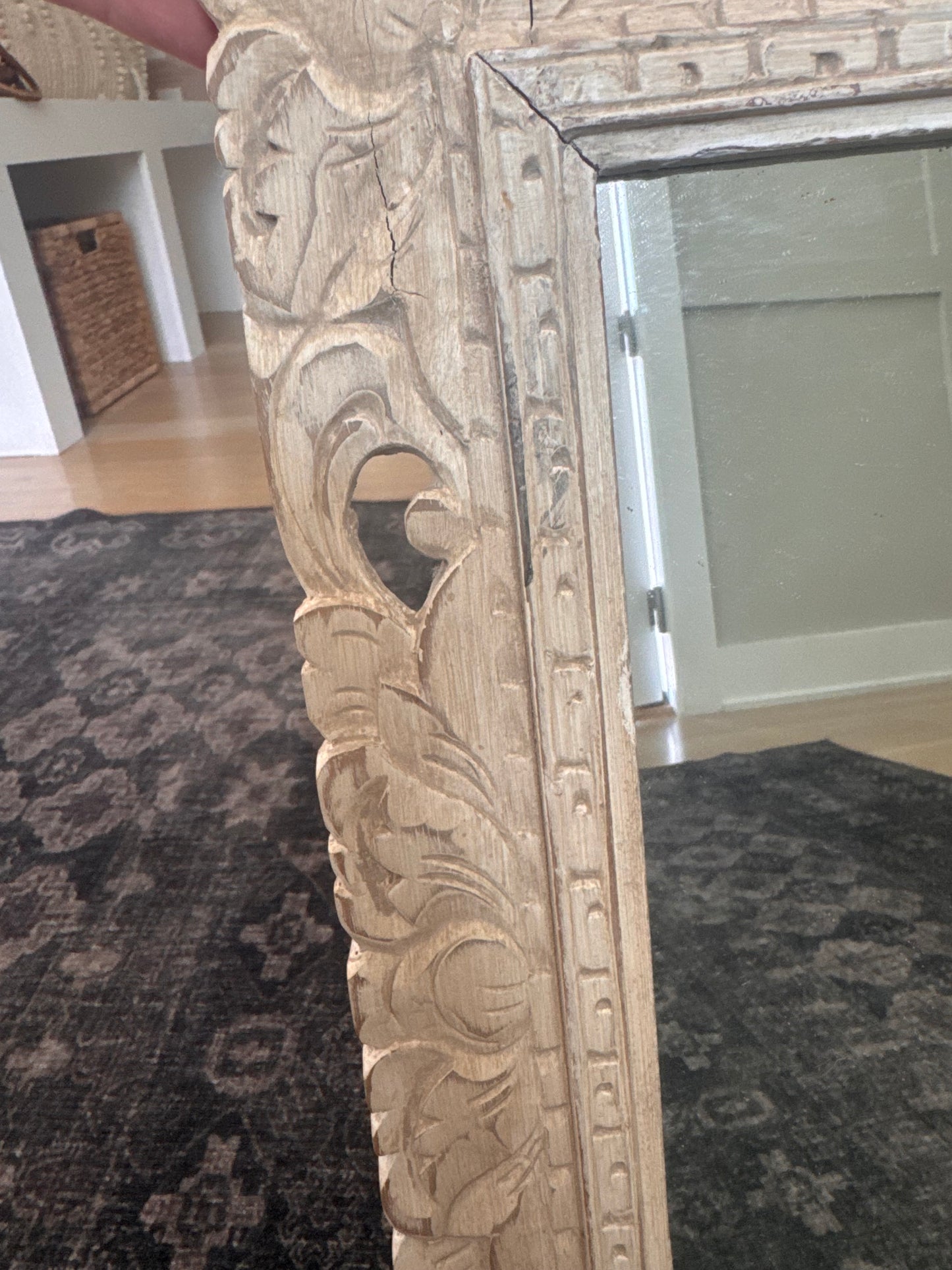Vintage Wood Carved Mirror