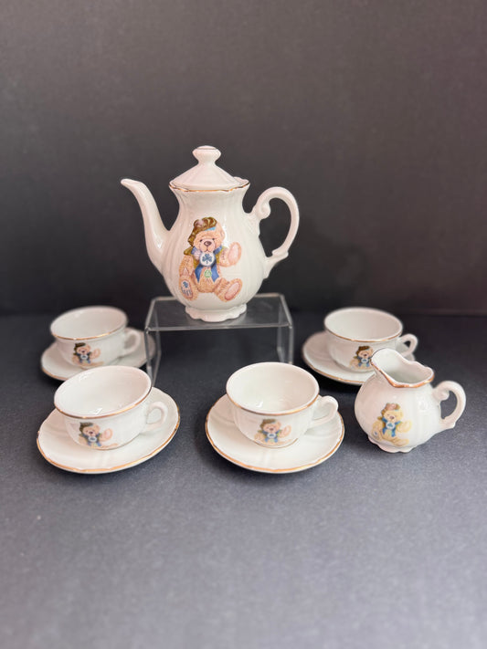 German Made Herman Teddy Bear Porcelain Children's Tea Set