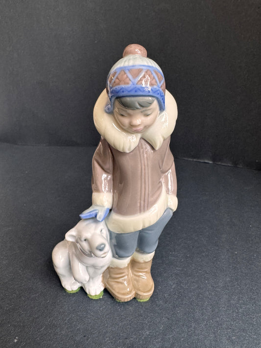 Vintage Lladro "Boy with Polar Cub"