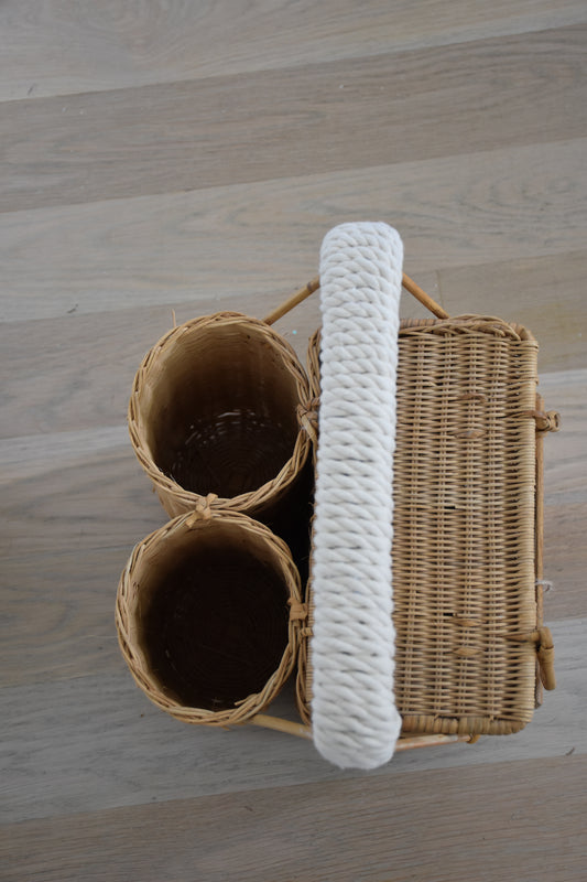 Vintage Picnic & Bottle Basket