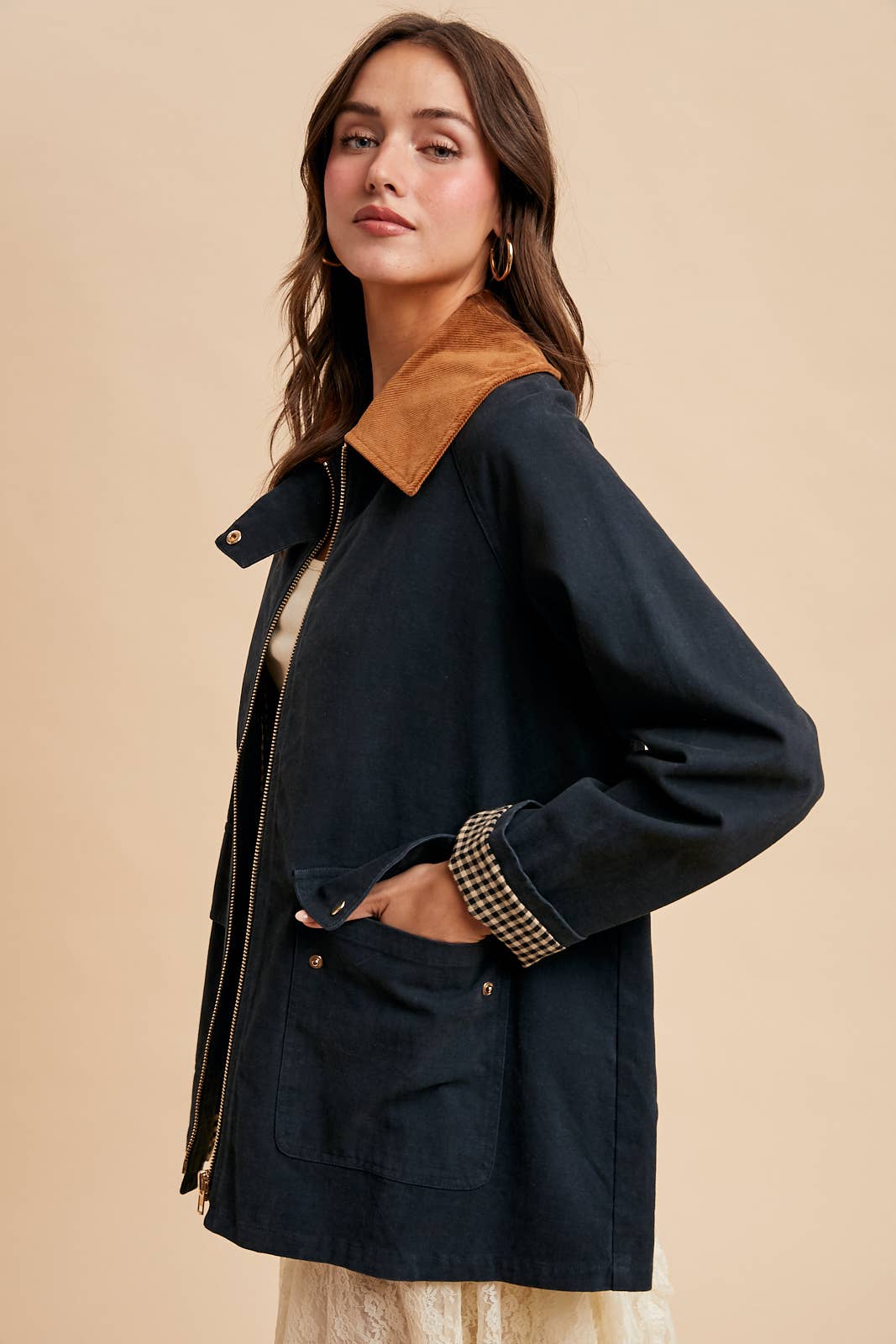 CORDUROY COLLARED COTTON CHORE JACKET