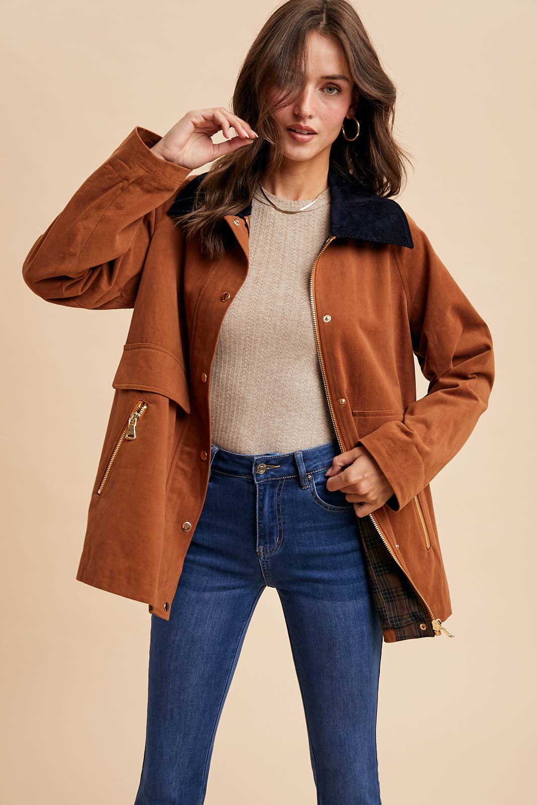 COTTON CORDUROY COLLAR CHORE BARN JACKET