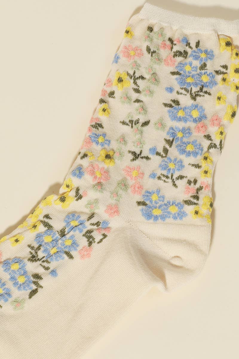 Assorted Flower Pattern Socks