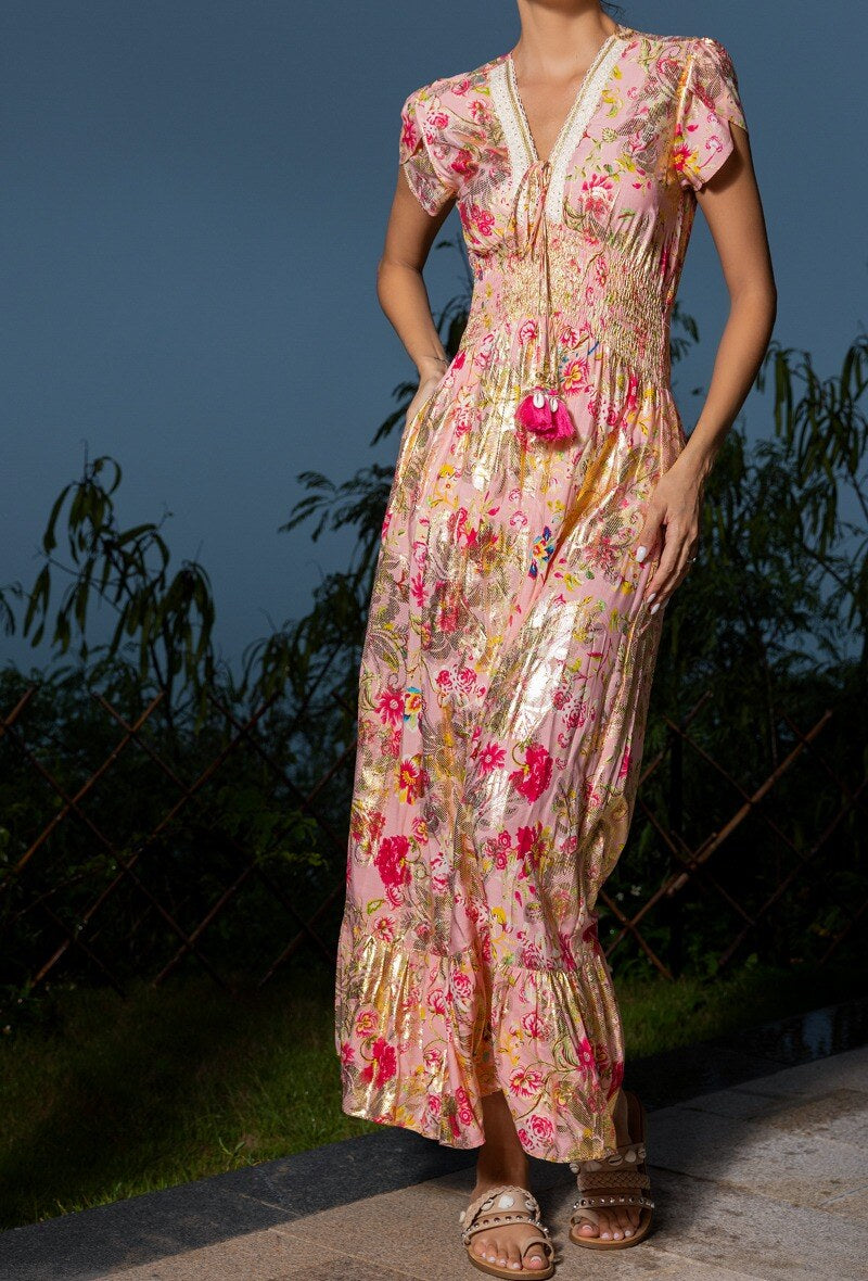 The Gold Floral Dress