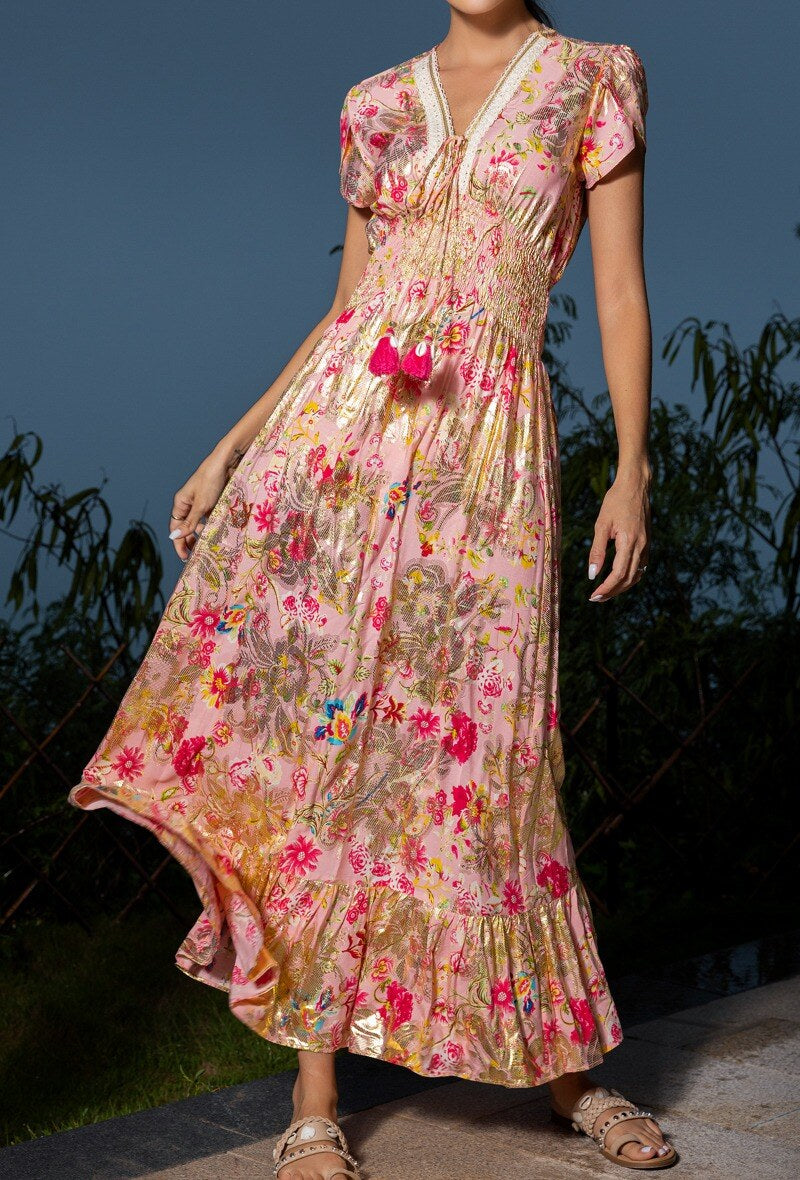 The Gold Floral Dress